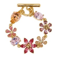 Bracelet en verre coloré irrégulier avec bouton OT et fleur en diamant coloré Oscar Premium Banquet