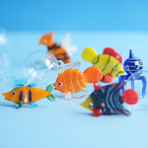 Décorations de paysage aquatique en verre écologiques faites à la main, poissons, hippocampes, poulpes, vie marine méditerranéenne, miniatures d'<span class=keywords><strong>aquarium</strong></span> - Product Image 2