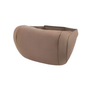 Almohada de apoyo para el cuello del reposacabezas del coche, de cuero PU, suave y transpirable, para todas las estaciones, ajuste universal, color marrón - Product Image 1