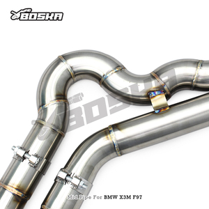 ท่อไอเสียตรงรุ่นแบบความยาวเท่ากัน รุ่น Z Pipe สำหรับ BMW X3M/X4M F97/F98 3.0T ปี 2019-2023 ยี่ห้อ Boska ขัดเงา หนา 1.5 มม. ผลิตจากสแตนเลส 304 - Product Image 4