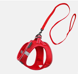 Fishprincess調整可能犬用ハーネスベストウォーキング反射紫ファッションシンプルメッシュ生地ペットハーネスセット - Product Image 2