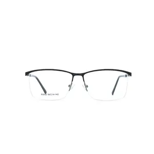 Fashionable Slim Frame Business Eyeglasses Men's Pure Titanium Half Rim Optical Eyeglasses Frames
