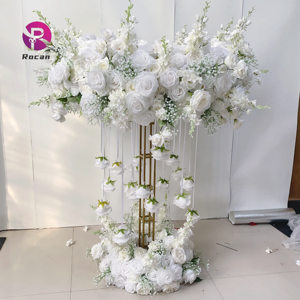 Cao bảng <span class=keywords><strong>centerpieces</strong></span> kim loại vàng đứng với hoa cho đám cưới sự Kiện Đảng trang trí nội thất - Product Image 1