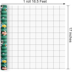 Soccer Players <b>Pattern</b> Gift Wrapping <b>Paper</b> Green Waterproof Art <b>Paper</b> Offset Printing Roll for Gift Craft Packaging - Product Image 2