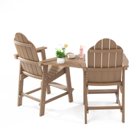 Chaise de jardin en bois plastique HLPS Chouvant pour l'extérieur, balcon, plage, chaise Adirondack écologique en bois