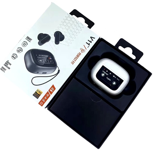 True Wireless V11 Tws Earphones Noise-cancelling Sport Gaming Headphone Digital Display With LCD Smart Touch Screen ANC+ENC