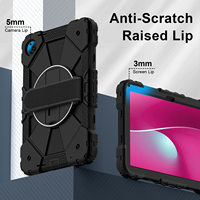Étui robuste antichute pour T-Mobile Revvl Tab 2 10.1 2025 avec support rotatif à 360°, dragonne et bandoulière, bicolore, pour enfants, OEM ODM