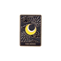 Collection de Broches Métalliques Créatives Cartes de Tarot - Badges Émaillés Géométriques Magiques