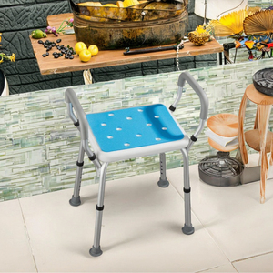 <strong>Folding</strong> Modern Stainless Steel <strong>Shower</strong> <strong>Stool</strong> with Armrests Anti-Slip Design for Elderly Bathroom Safety 1 Year Warranty - Product Image 3