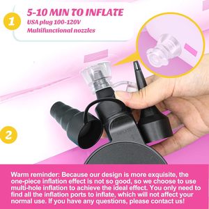 Lit de voyage gonflable pour enfants en forme de château rose pour les tout-petits, camping, maison, hôtel - Product Image 4