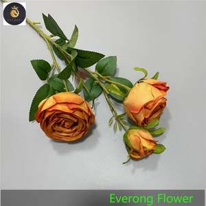 EV 964 la vendita diretta principessa rosa artificiale 3 forchette di seta <span class=keywords><strong>senape</strong></span> giallo rosa fiore matrimonio centrotavola fiore - Product Image 1