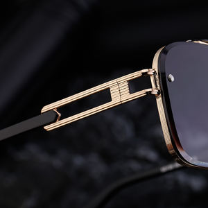 Partagas moda diseñador <span class=keywords><strong>de</strong></span> moda logotipo personalizado personalidad Metal cuadrado doble puente UV400 gafas <span class=keywords><strong>de</strong></span> <span class=keywords><strong>sol</strong></span> para hombres - Product Image 2