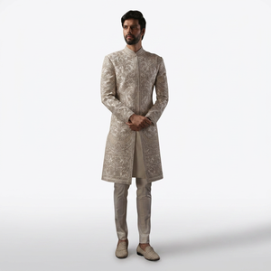 NEW ELEGANT HEAVY GOLD EMBROIDERY on GROOM SHERWANI & <b>PANT</b> & MATCHING SHOE WITH Men's Suits & Blazer>Men's Suits - Product Image 4