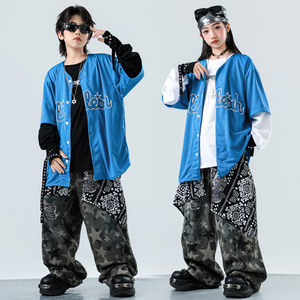 Vêtements de danse de rue pour enfants, vêtements de hip-hop pour garçons, vêtements de performance de batterie, ensembles de style hip-hop jazz - Product Image 2
