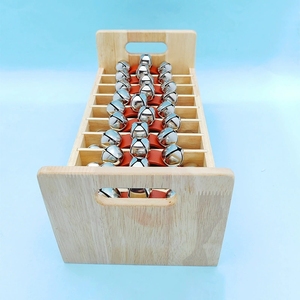 Wholesale Wooden Hand Bell 10 Pcs Sleigh Bells Kit with Partitioned Storage Case <b>For</b> Educational Institution Bulk Order - Product Image 3