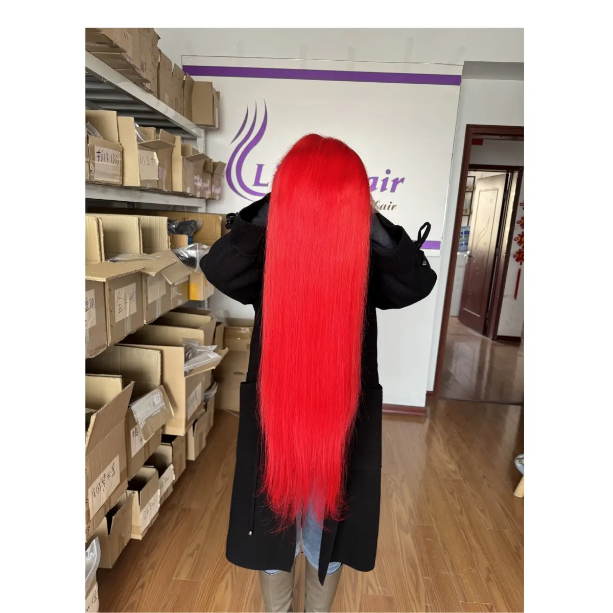 Venta al por mayor 100% Color rojo recto indio Remy pelo encaje frente pelucas transparente HD Full Lace Frontal vendedores Swiss Lace Base
