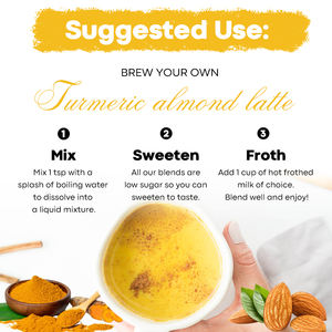 Latte instantané sans sucre à base de plantes, au gingembre et au curcuma, marque privée, saveur lait <span class=keywords><strong>doré</strong></span> - Product Image 2