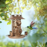 Mangeoire à oiseaux suspendue en métal vintage Oniya, mangeoire à graines pour oiseaux sauvages, mangeoire décorative pour oiseaux de jardin en plein air