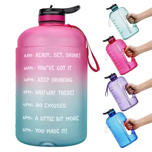 BPA Free 3.78L Motivierende Wasser flasche Wieder verwendbare Fitness-Wasser flasche Fitness studio Tragbare Sport wasser flaschen mit benutzer definiertem Logo