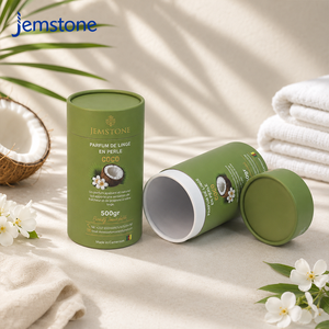 Tube en carton rigide recyclable pour perles parfumées de lessive, amplificateur de parfum, emballage cylindrique pour soins du linge, conception personnalisée imprimée - Product Image 1