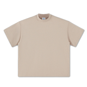 เสื้อยืดคอกลมแขนสั้นไซส์ใหญ่ ผ้าวอร์สเตดเนื้อแน่น น้ำหนัก 230 กรัม ผ้าฝ้าย 100% ระบายอากาศได้ดี ใส่ได้ทั้งชายและหญิง ทรงโอเวอร์ไซส์ - Product Image 6