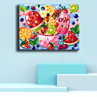 Ever Moment Fresh Style Summer Diamond Painting Home Decor Cuisine Restaurant Fruits Légumes Dessert Kits avec AB ASF2771