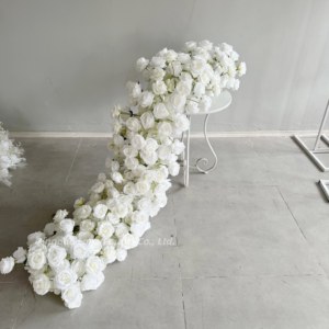 <span class=keywords><strong>Fila</strong></span> di Fiori Artificiali di Rose <span class=keywords><strong>Rosa</strong></span> di Lusso, Decorazione Floreale di Alta Qualità per Matrimoni - Product Image 5