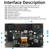 Raspberry Pi 7 pulgadas IPS 1024*600 Módulo de pantalla LCD Pantalla táctil capacitiva CON ALTAVOCES