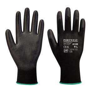 PORTWEST - A120BKRXXL Guante de Palma negro de poliuretano-GUANTES EAN 5036108210893 - Product Image 1