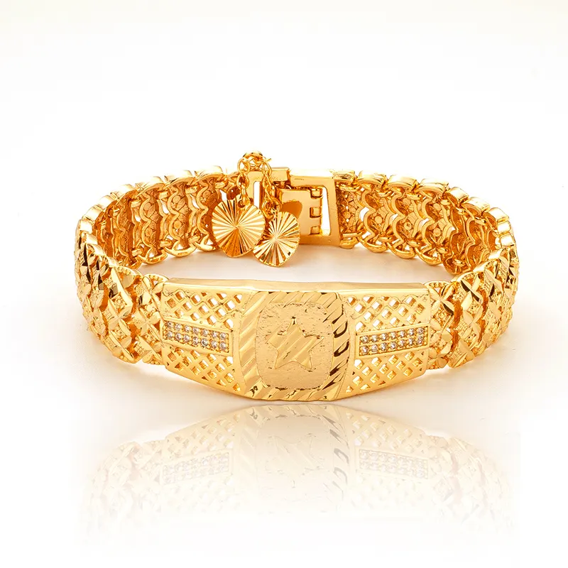Gelang perhiasan wanita, gelang berlapis emas 24K perhiasan gelang mode