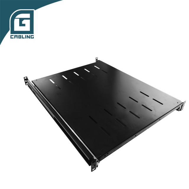 Gcabling 19inch 1U 2U Metal Fixed Server Rack Accessories 19" Sliding Shelf Cable Management Tray for Network Cabinet