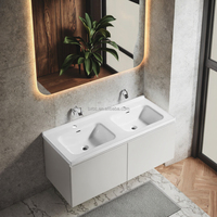 Nouvelle collection de lavabos doubles pour salle de bain, lavabos rectangulaires modernes, articles sanitaires en céramique
