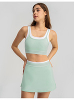 Nouveau Style respirant femmes deux pièces jupe de Tennis avec débardeur Sports de plein air Fitness porter Yoga Tennis ensemble