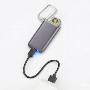 จัดส่งเร็ว คลังสินค้า EU ไฟแช็คโลหะบางแบบ USB กันลม ไฟแช็คอิเล็กทรอนิกส์แบบชาร์จไฟได้ รุ่น 20K 30K 50K - Product Image 2
