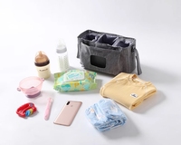 Sac universel en maille détachable Organisateur de poussette pour bébé Porte-gobelets isolés rehaussés Crochets sécurisés antidérapants pour la plupart des poussettes
