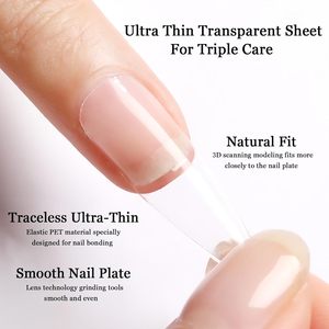 Ongles en gel souple à presser 500 pièces transparents XXL naturels longs en forme de stiletto, boîte complète, marque privée - Product Image 2