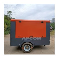Compresseur d'air portatif de moteur diesel de vis 37kw 50hp 7bar 185 Cfm APCOM diesel minier pour le compresseur d'air
