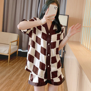 Pijamas femininos de manga curta, pijamas femininos de grandes dimensões, sucesso asiático, roupa de dormir - Product Image 3