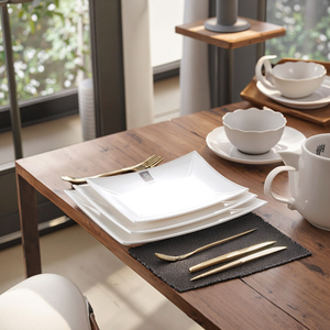 Ensemble <span class=keywords><strong>d</strong></span>'assiettes de restaurant en mélamine blanche, <span class=keywords><strong>pas</strong></span> <span class=keywords><strong>cher</strong></span>, vente en gros, pièces - Product Image 3