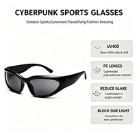 Lunettes de soleil futuristes Y2K, style cyberpunk, ovales, protection UV, pour sports de plein air, hommes et femmes
