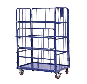 500kg <strong>Loading</strong> <strong>Capacity</strong> Supermarket Storage Rolling Cage Laundry Room Turnover Roll <strong>Container</strong> Collapsible Roll Trolley Cage - Product Image 2