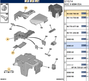 Boîtier à Fusibles Gestionnaire de Batterie OE 6500JE 9805119280 9665878080 9665878280 9666817380 pour Citroën C4 C4L C6 DS4 DS5 <span class=keywords><strong>Peugeot</strong></span> <span class=keywords><strong>508</strong></span> - Product Image 2