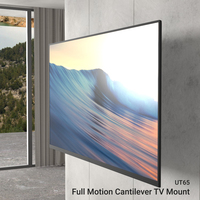 Support mural TV Zeno Ultra Slim robuste à mouvement complet pour téléviseurs de 32 à 65 pouces, VESA 400x400, gestion des câbles, niveau à bulle