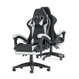 <span class=keywords><strong>Silla</strong></span> de juego AJUNION con almohada Lumbar de masaje, <span class=keywords><strong>silla</strong></span> de ordenador con marco de Metal resistente, <span class=keywords><strong>silla</strong></span> reclinable para jugadores Esport de 90-155 °, color negro - Product Image 1