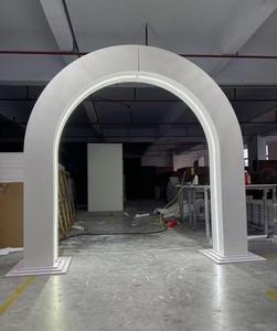 Hot-selling modern white PVC wedding <b>arch</b> backdrop <b>frame</b> with LED lights and acrylic 3D design for stage background - Product Image 6