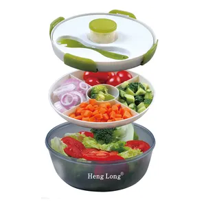 Salad Meal Shaker Cup Fresh Salad Cup to Go,Portable Fruit and Vegetable  Salad Cups Container with Fork & Salad Dressing Holder (L)