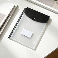 Porte-documents extensible transparent en PP A4, pochettes pour agrafes, classeurs à 11 trous, bouton-pression, poche pour étiquettes, imperméable