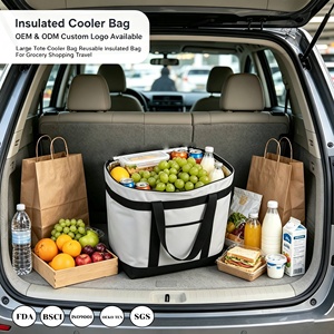 Bolsa Térmica Reutilizable Grande Personalizada con Cierre, Bolsas de Compras Térmicas a Prueba de Fugas para Entrega de Alimentos, Viajes a la Playa, <span class=keywords><strong>Uber</strong></span> <span class=keywords><strong>Eats</strong></span>, Picnic - Product Image 1