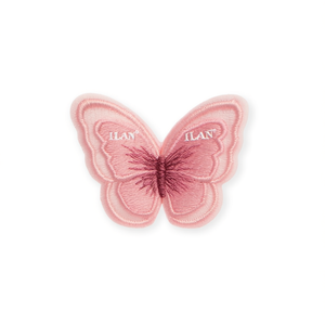 Applicazione a farfalla Ilan 5x4cm rosa, toppa ricamata per decorazione di abbigliamento - Product Image 1
