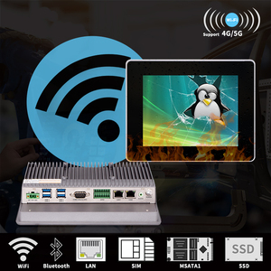 Panel sentuh PC N95/N100 Hmi semua dalam satu tanpa kipas terpasang Pcap industri Ipc dengan Win 10 11/ Linux 7 inci